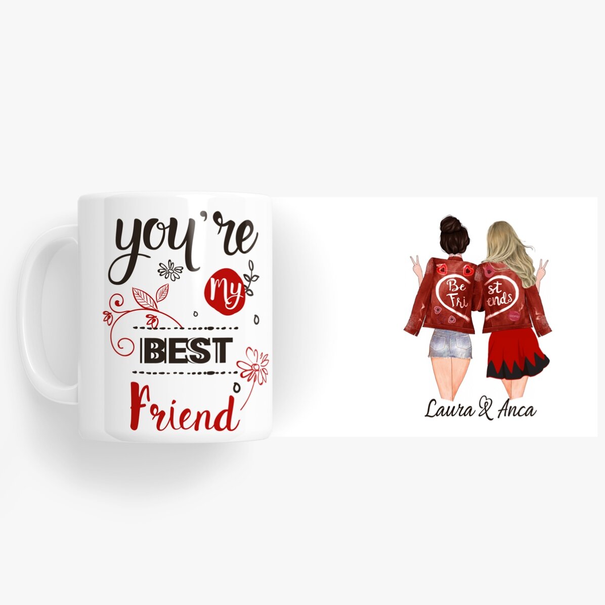 Προσωποποιημένο κύπελλο με κείμενο - Friends forever