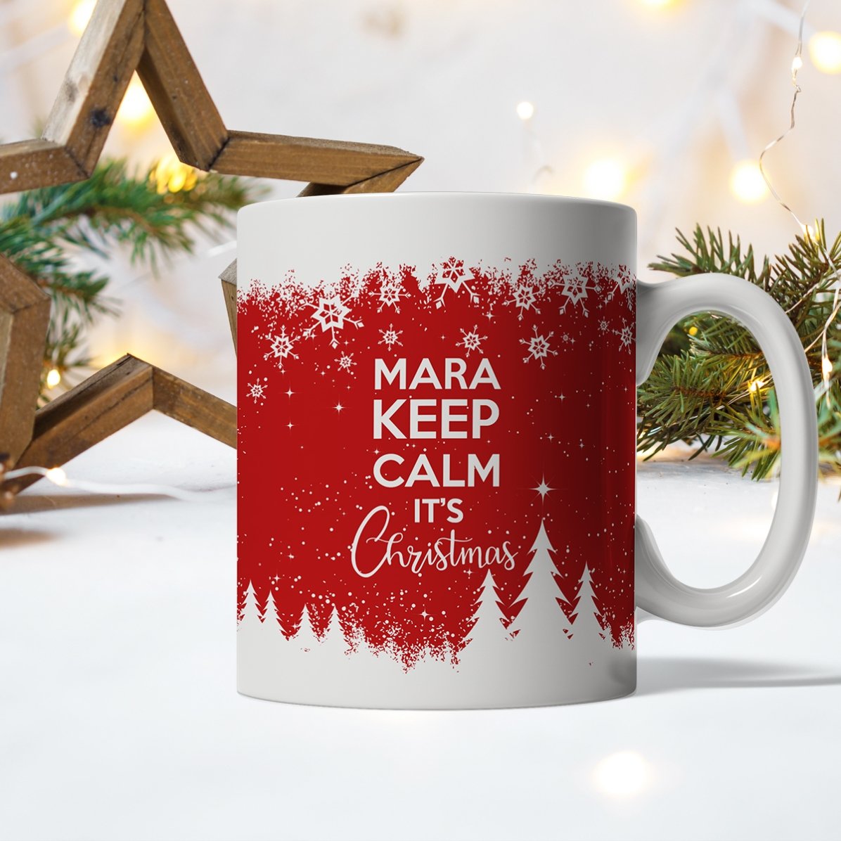 Personalised mug with text - Keep calm for Christmas