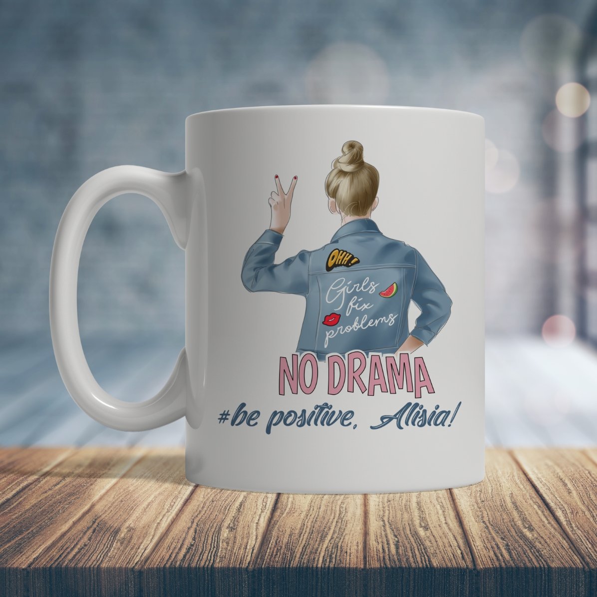 Προσωποποιημένο κύπελλο με κείμενο - No drama