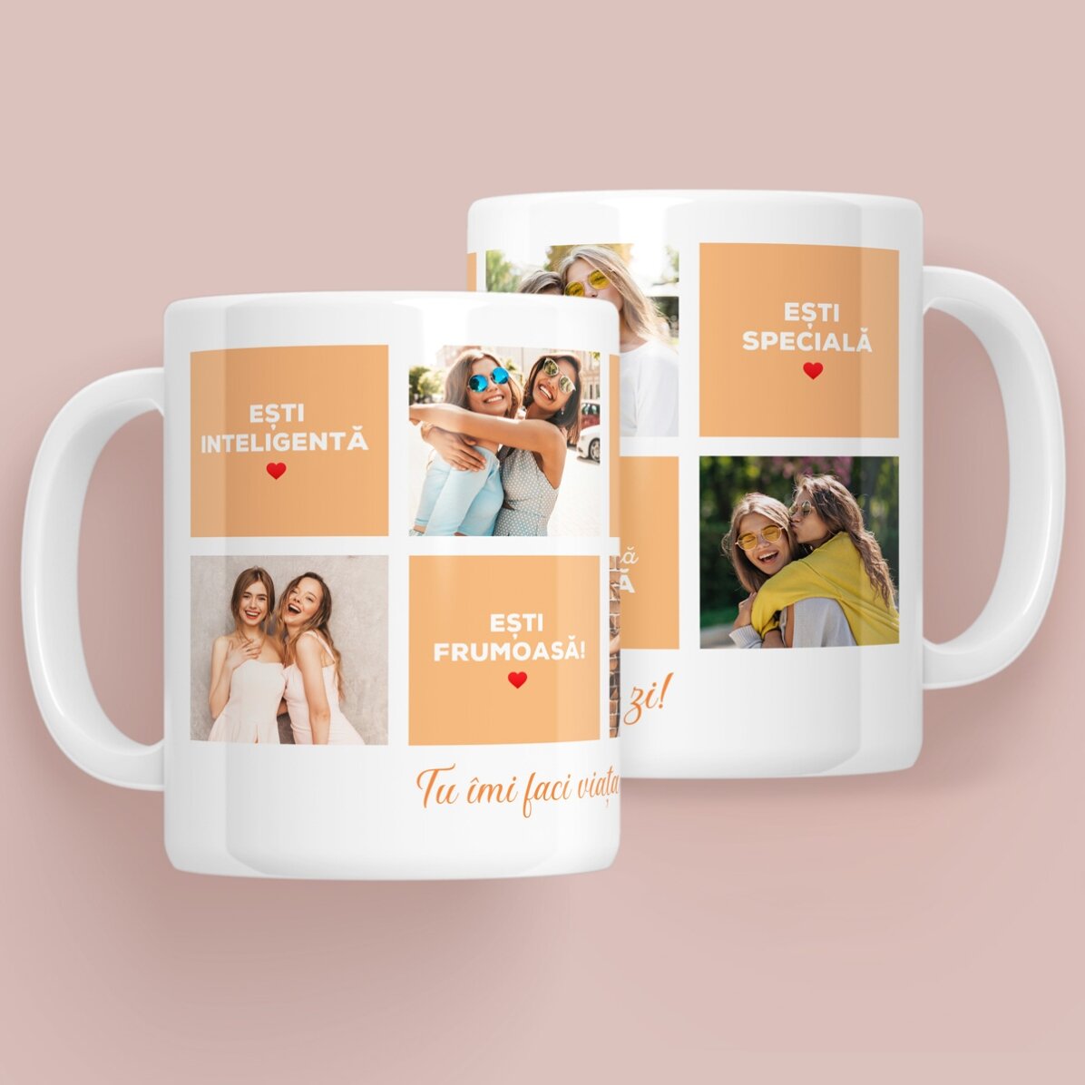 Personalised mug with text and 5 photos - Reasons why I love you