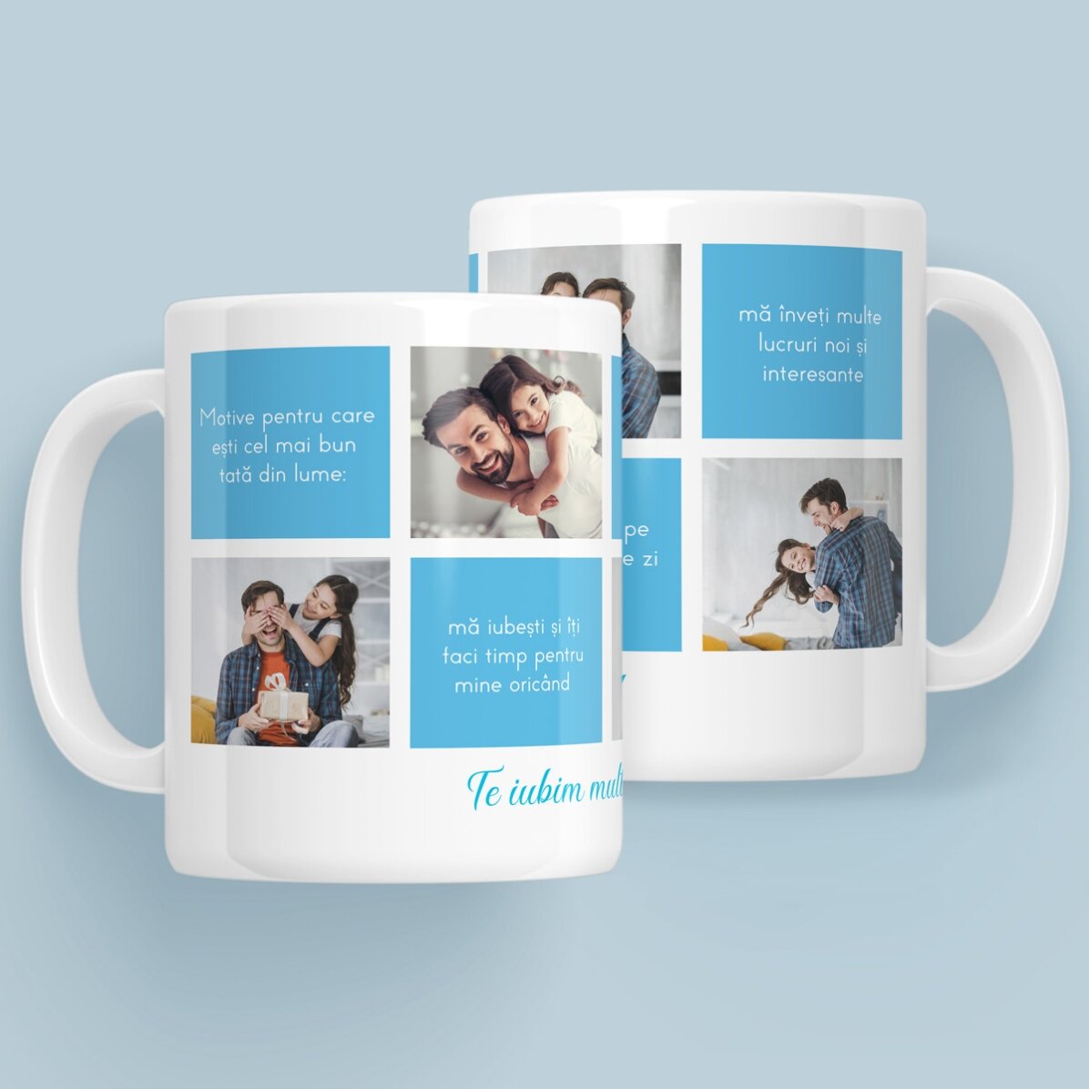 Personalised mug with text and 5 photos - Reasons why I love you