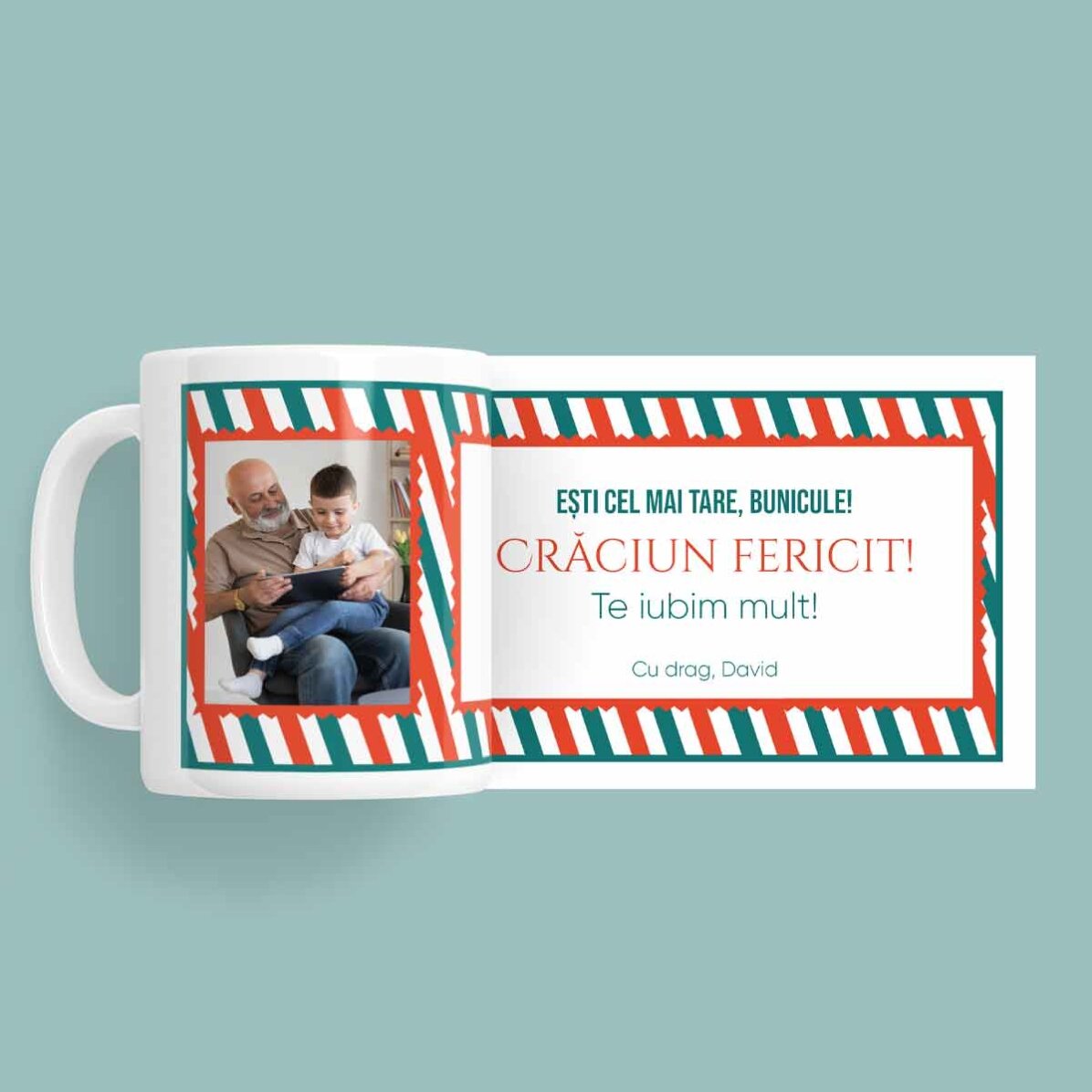 Personalised mug with text and a photo - Merry Christmas!
