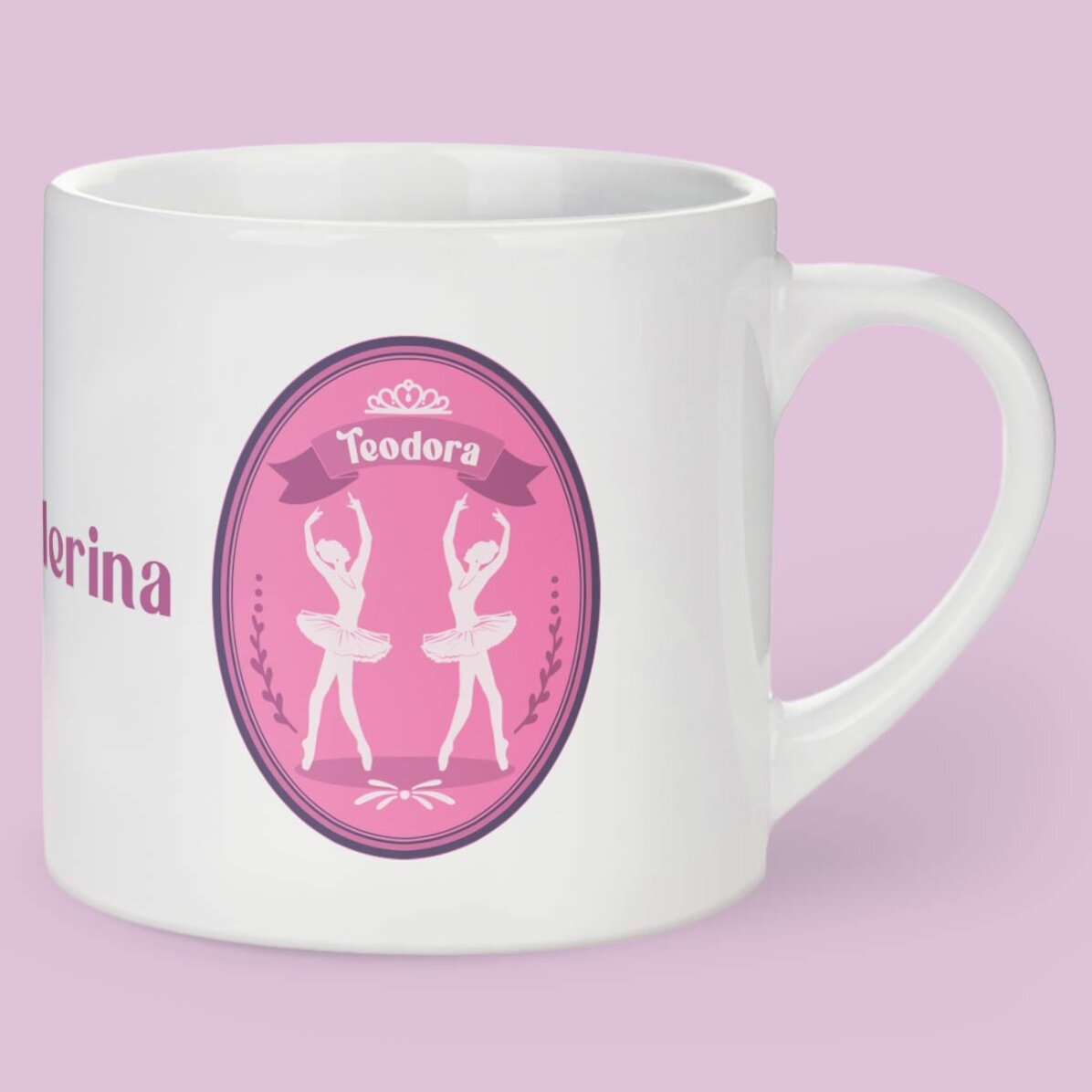 Personalised mug for children with text - Little ballerina
