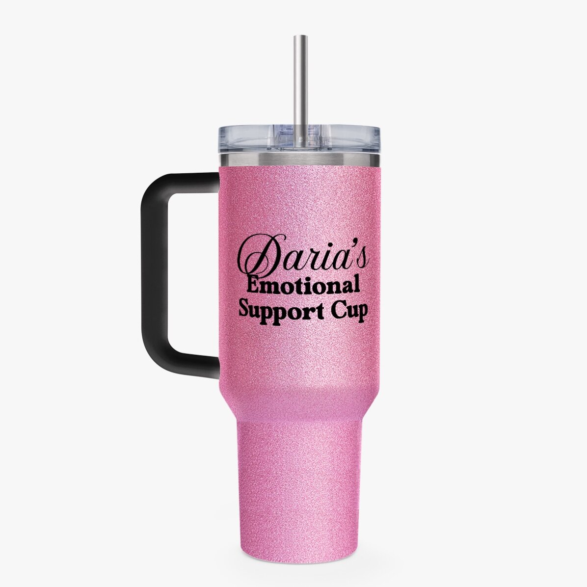 Personalised thermos mug with handle and straw - Emotional Support