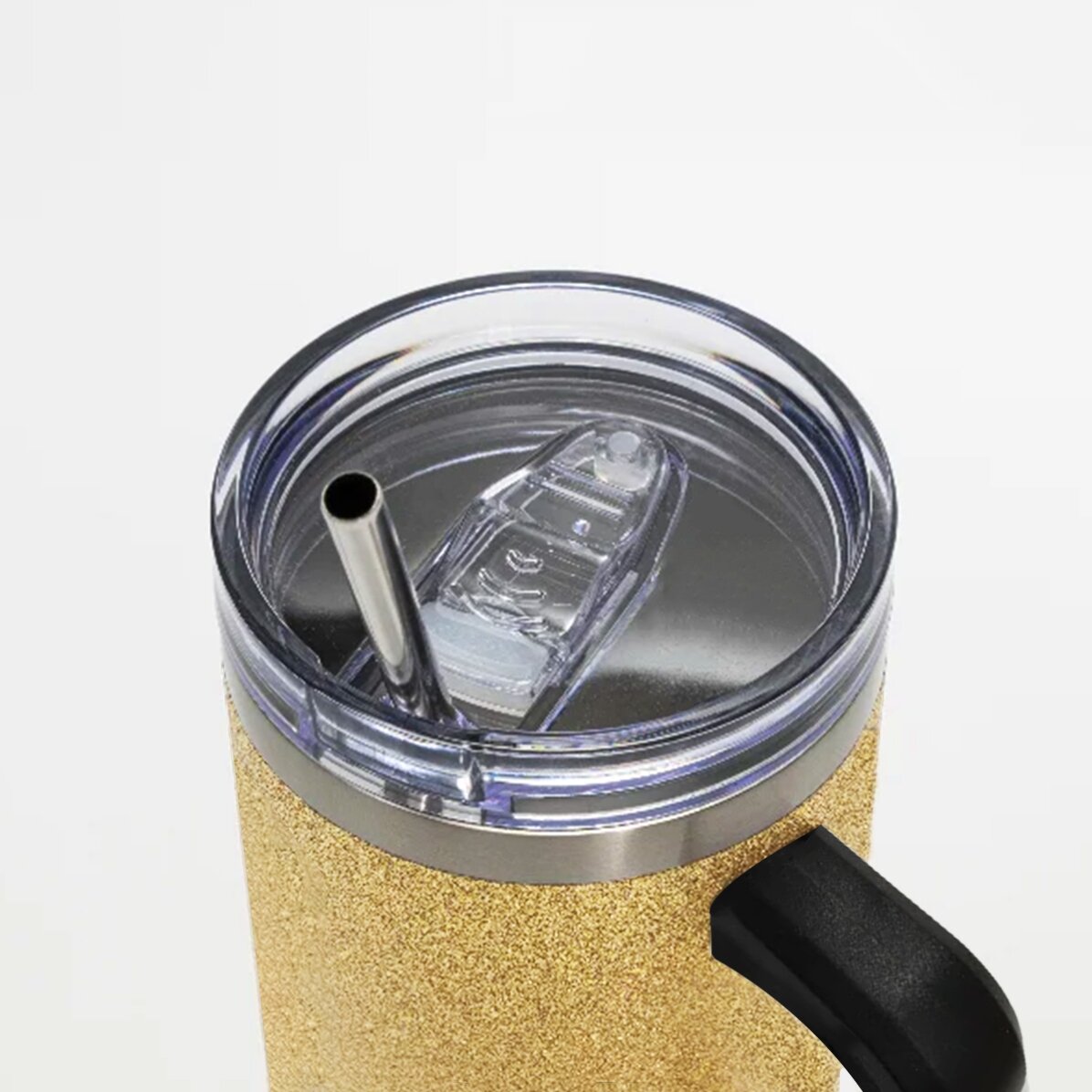 Thermos mug with handle and straw, personalised with message - little diva
