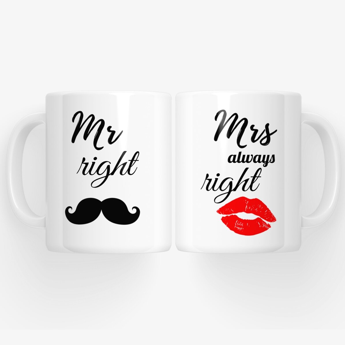 Κούπες για ζευγάρια - Mr Right και Mrs Always Right