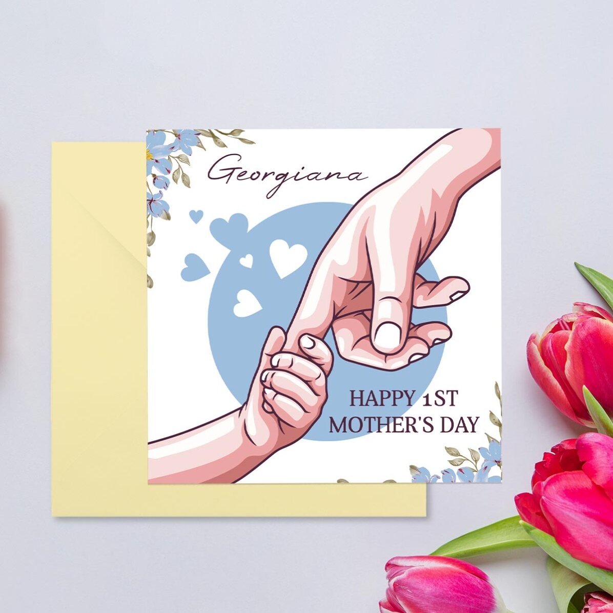 Personalised square card with text - Mum
