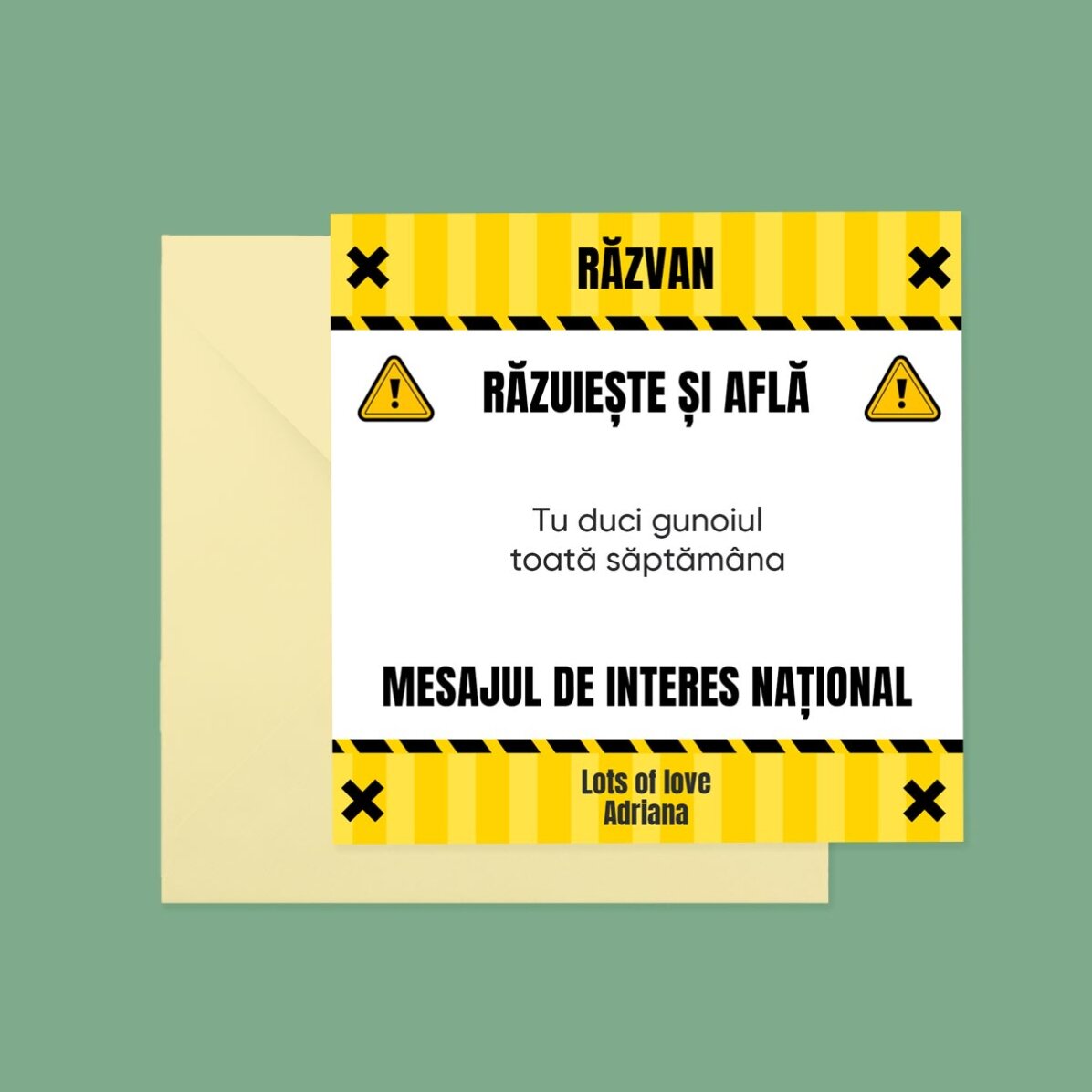 Personalised scratch card with text - Interes National