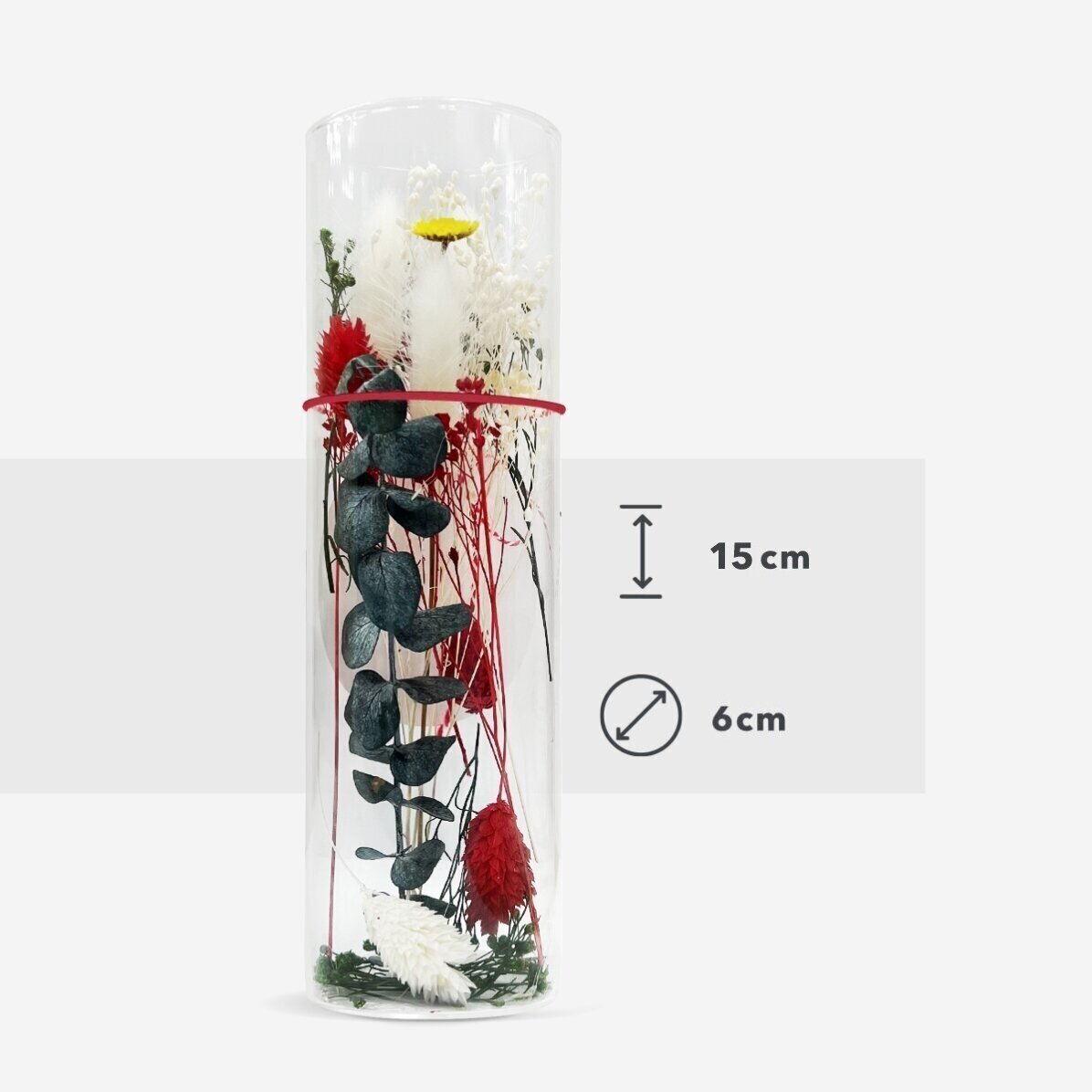 Glass ornament with preserved flowers personalised with a photo - Bunny
