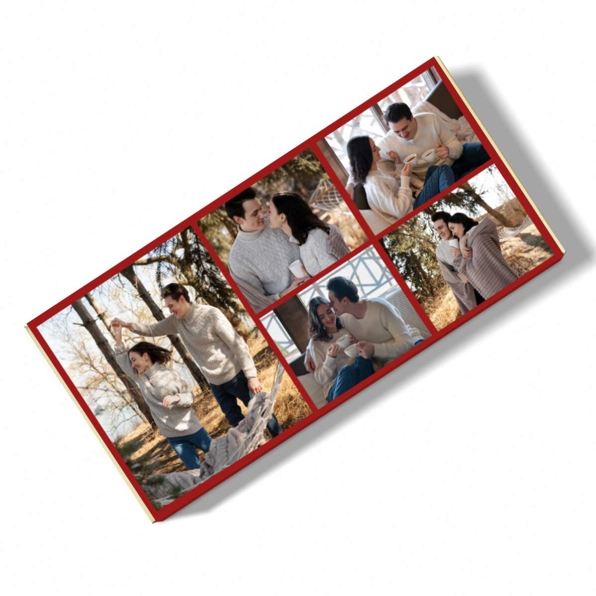 Personalised chocolate with 5 photos and message