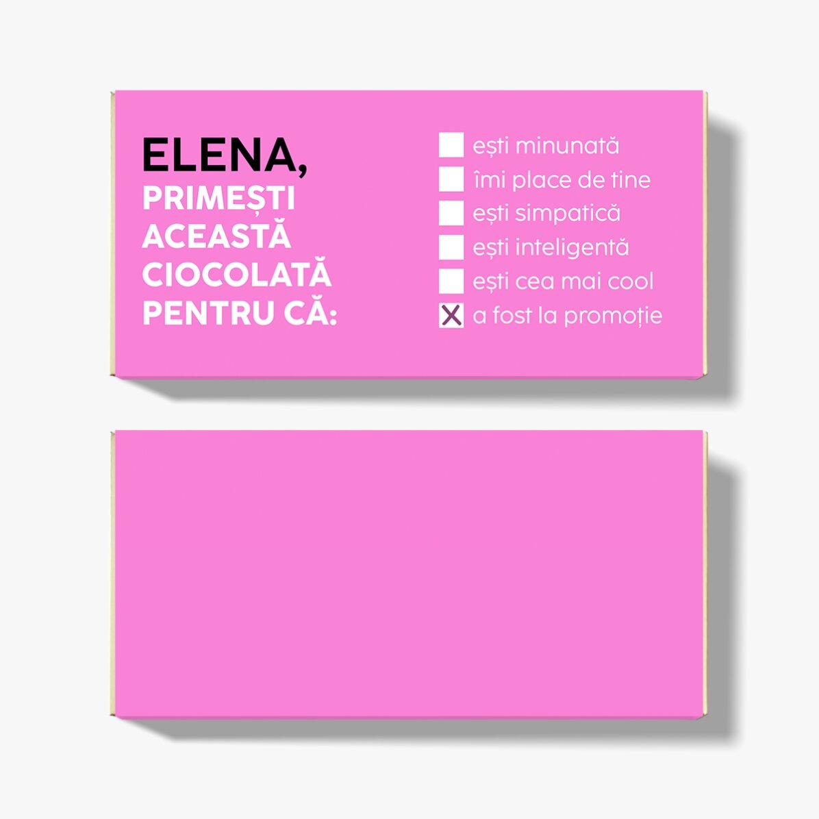 Personalised chocolate with message - Because