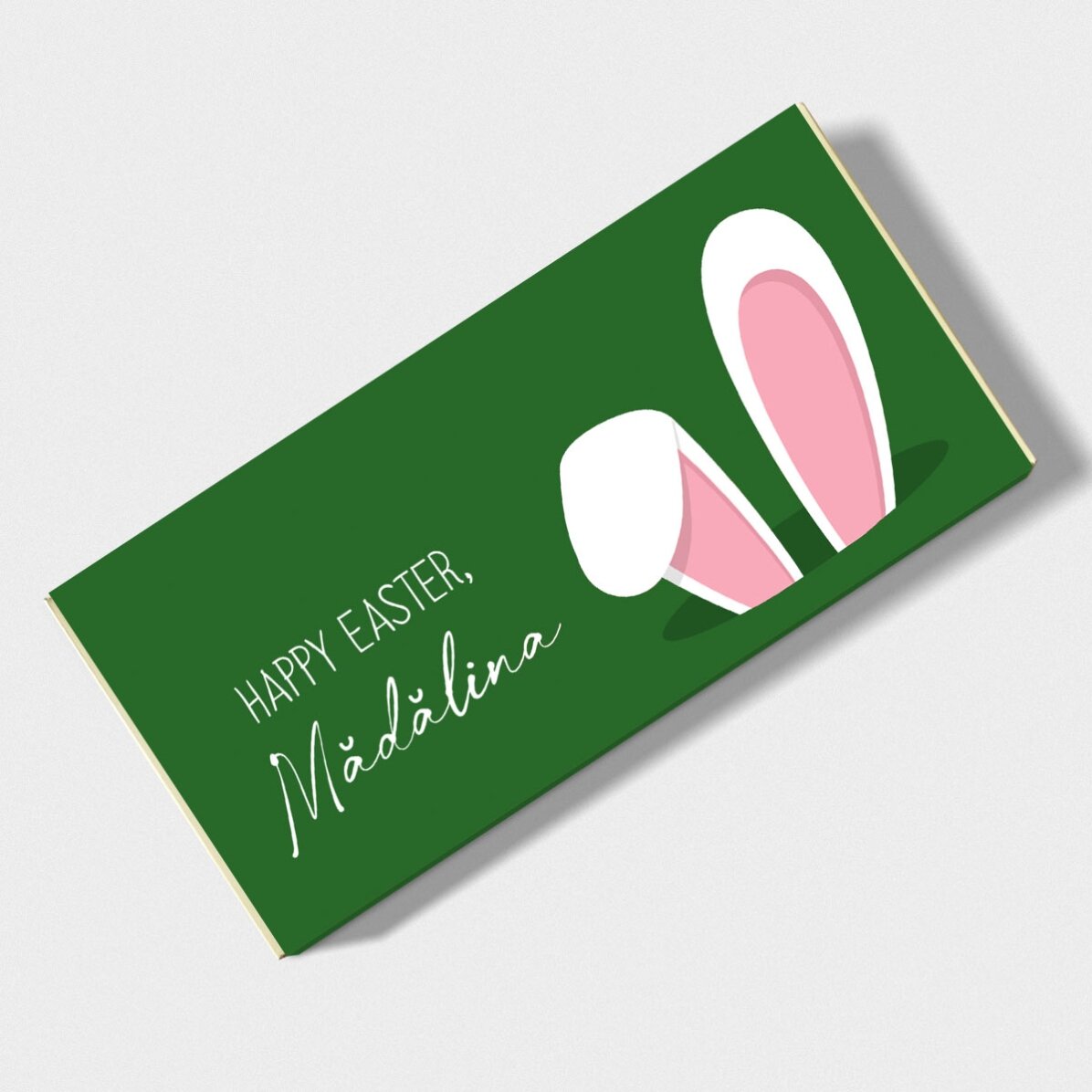 Personalised chocolate with text - Bunny