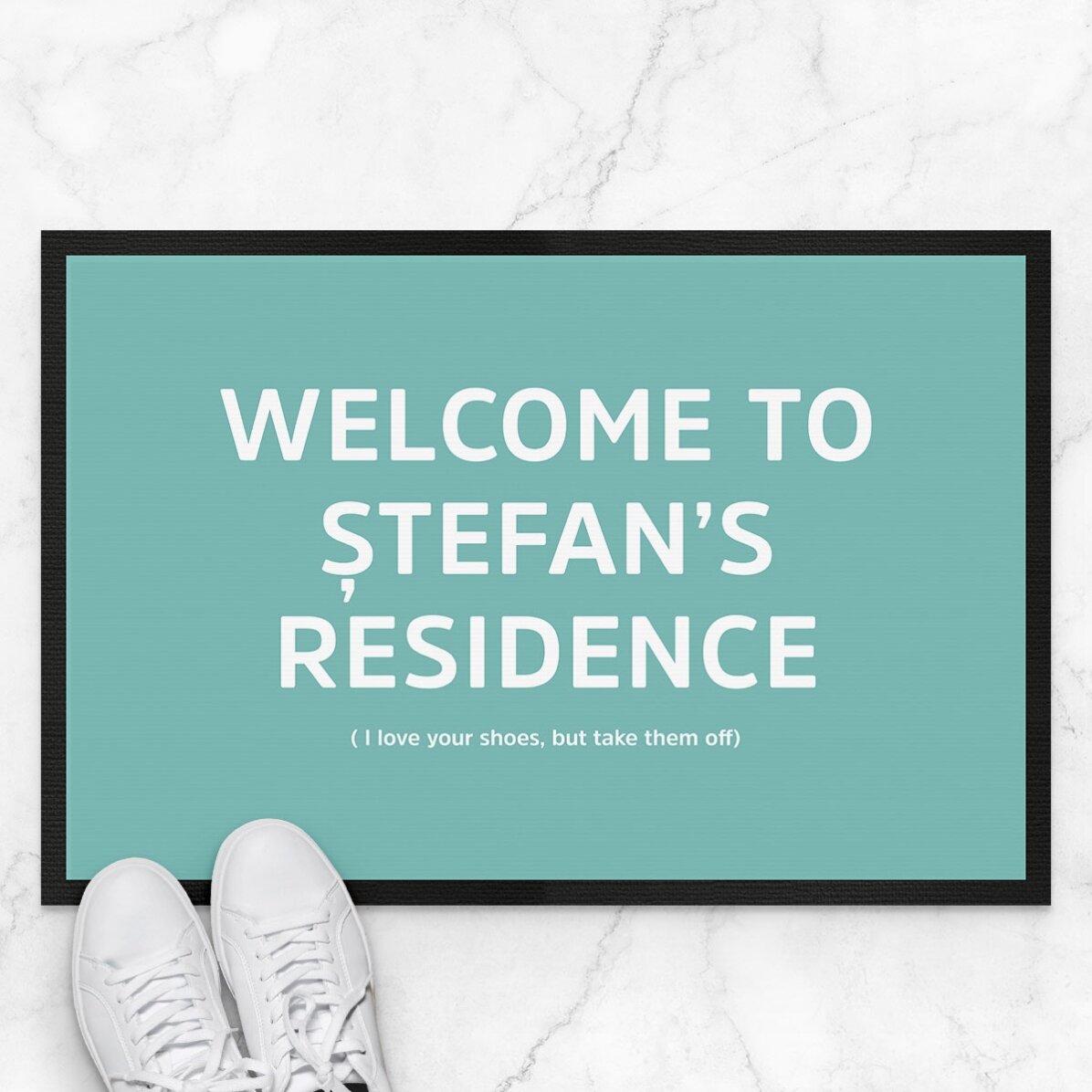 Προσαρμοσμένο χαλί εισόδου με κείμενο - Welcome to my residence