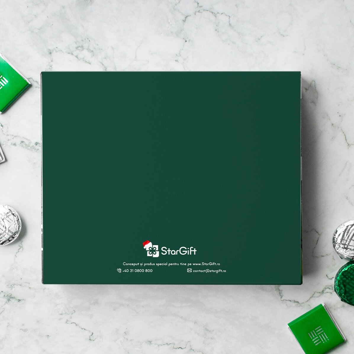 Personalised box of chocolates with logo and text - Happy Holidays