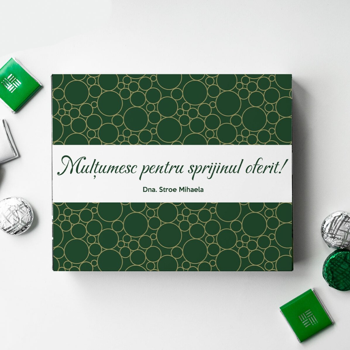 Personalised box of chocolates with thank you message - Elegant