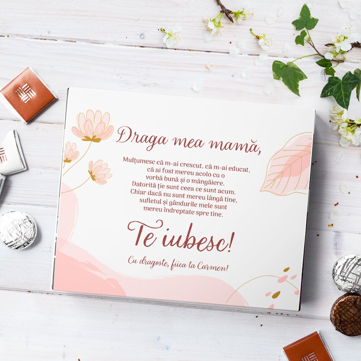 Κουτί με καραμέλες με εξατομικευμένη επιγραφή - Αγαπημένη μου μαμά!