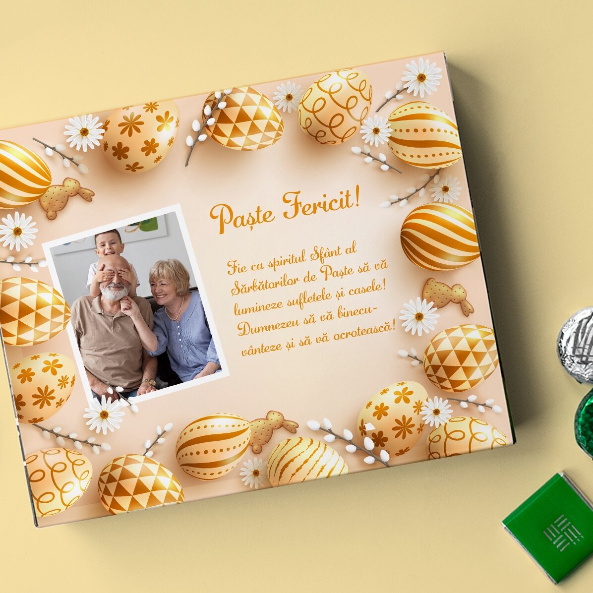 Personalised box of chocolates with a photo and message - Happy Easter!