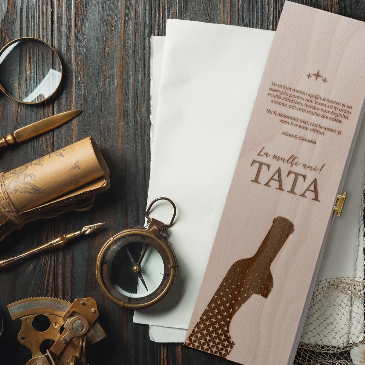 Personalised wine box with message - DAD