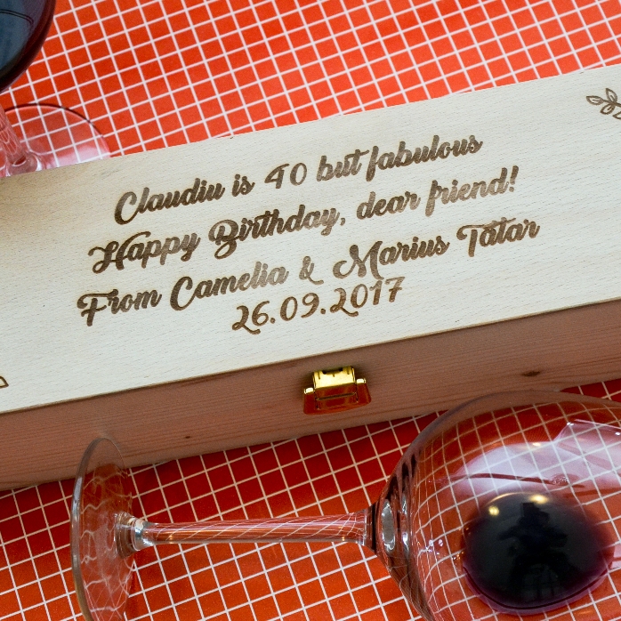 Προσωποποιημένο κουτί κρασιού με μήνυμα