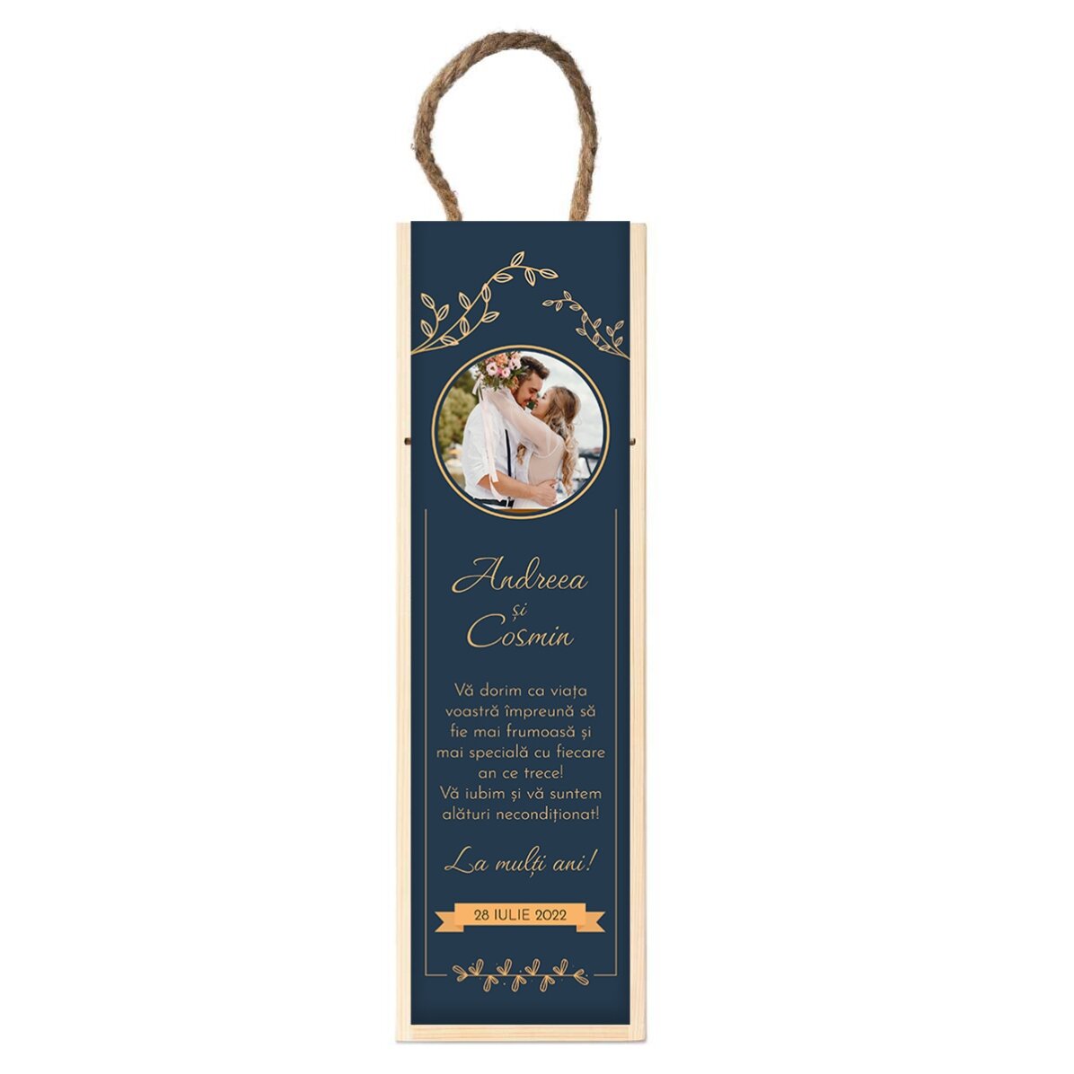 Personalised wine box with photo and text - Anniversary