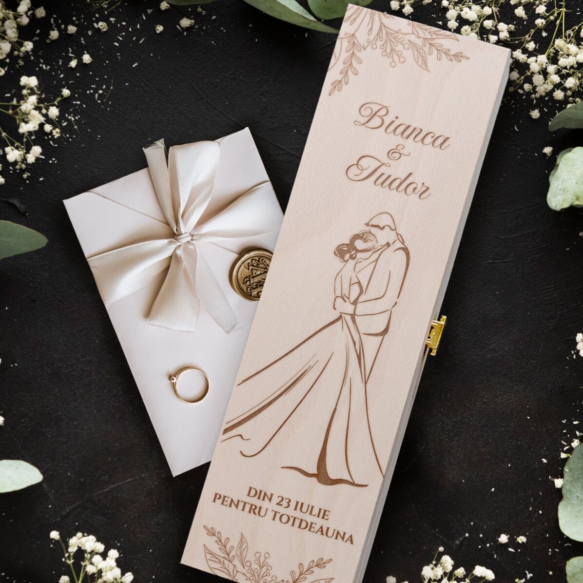 Personalised wine box with text - Wedding