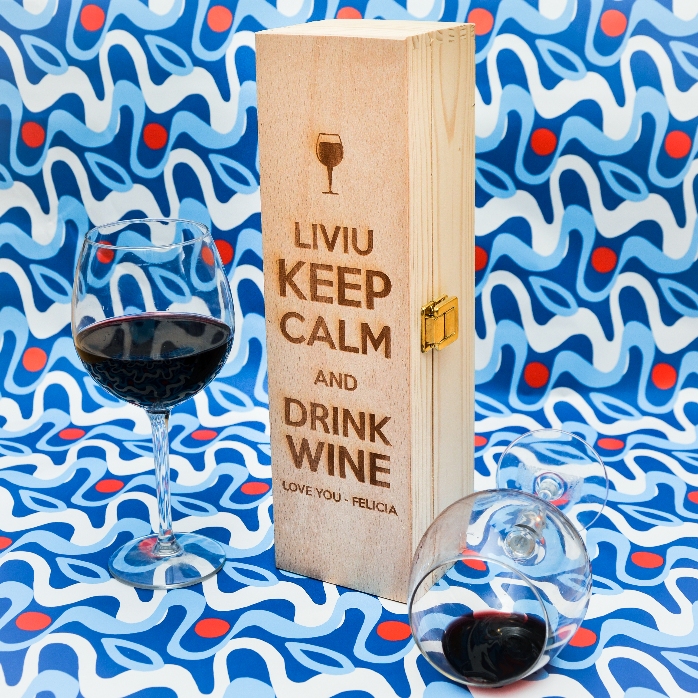 Προσωποποιημένο κουτί κρασιού - Keep calm
