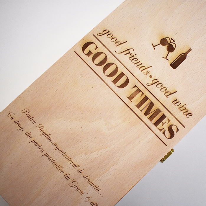 Personalised wine box for two bottles - Good Friends, Good Wine, Good Times