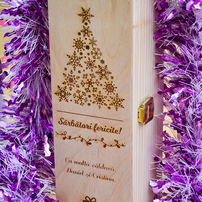 Personalised wine box - Happy Holidays