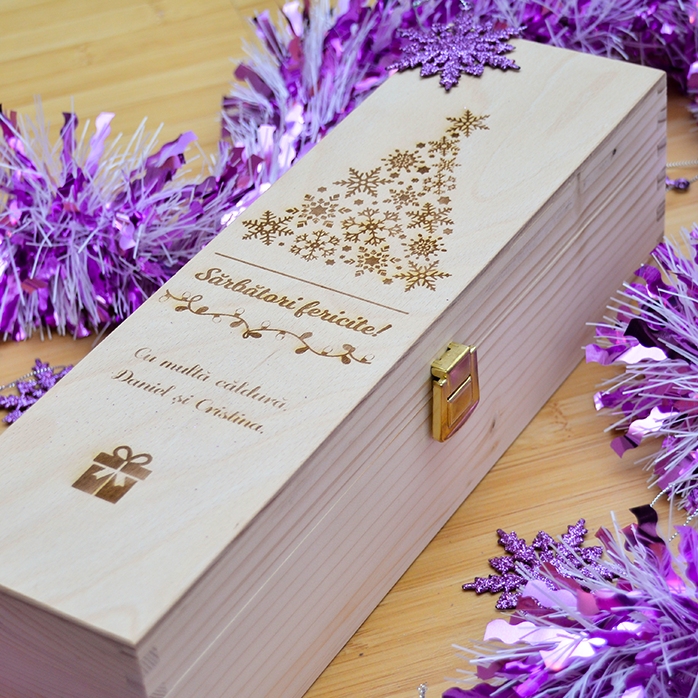 Personalised wine box - Happy Holidays