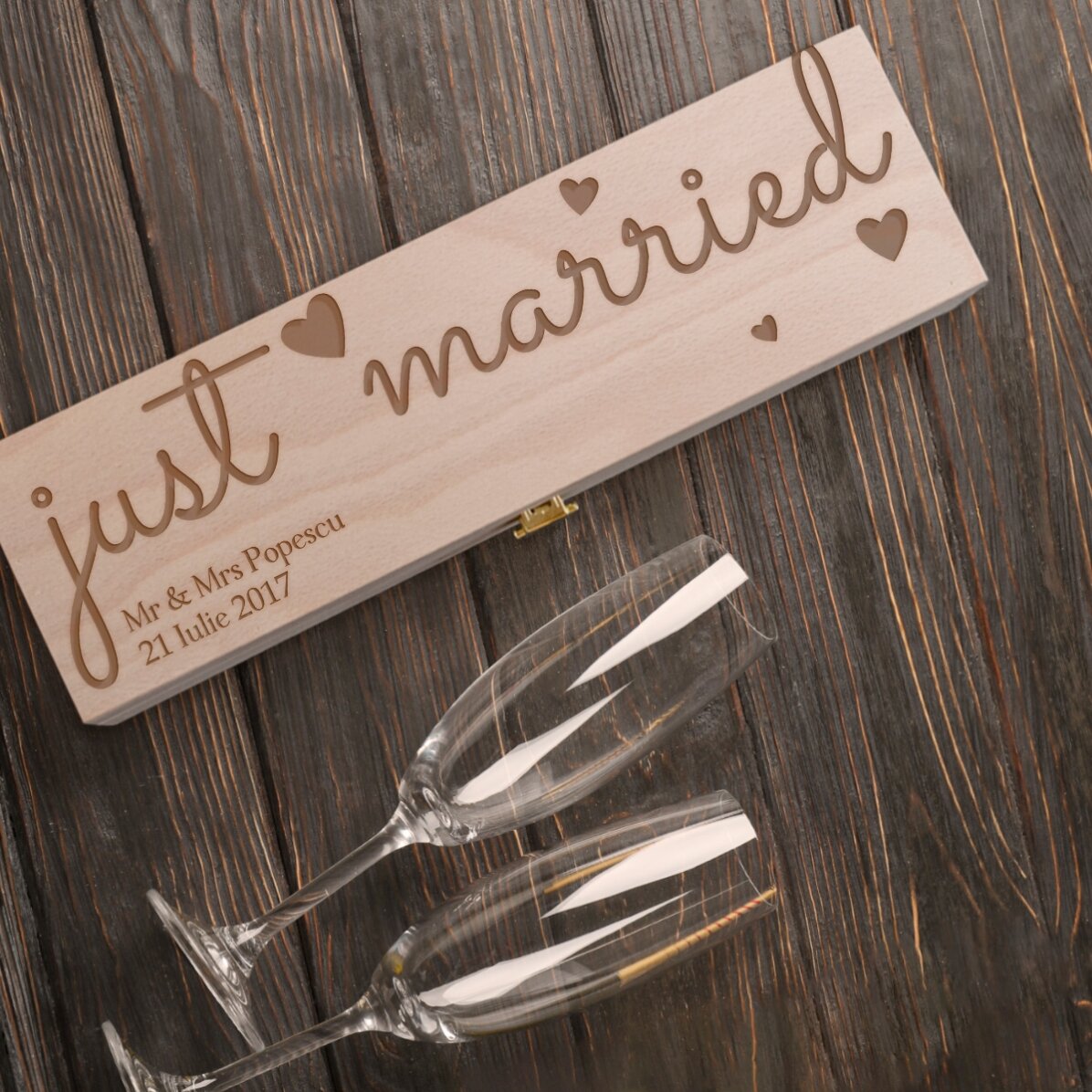 Προσωποποιημένο κουτί αφρώδους οίνου - Just married