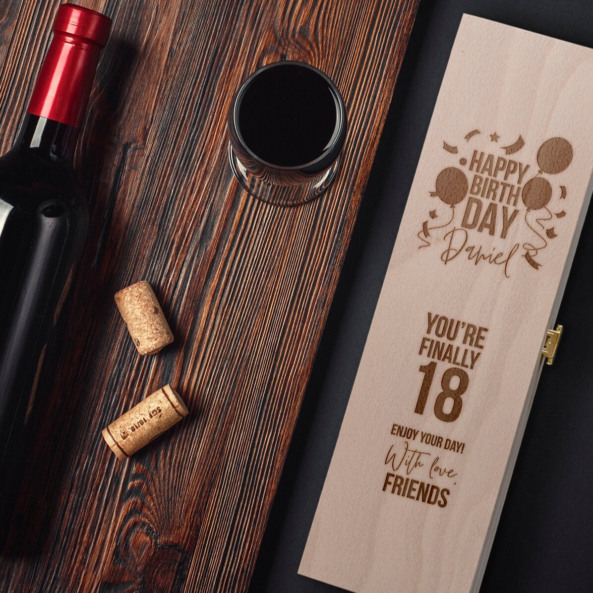 Personalised sparkling wine box - birthday model