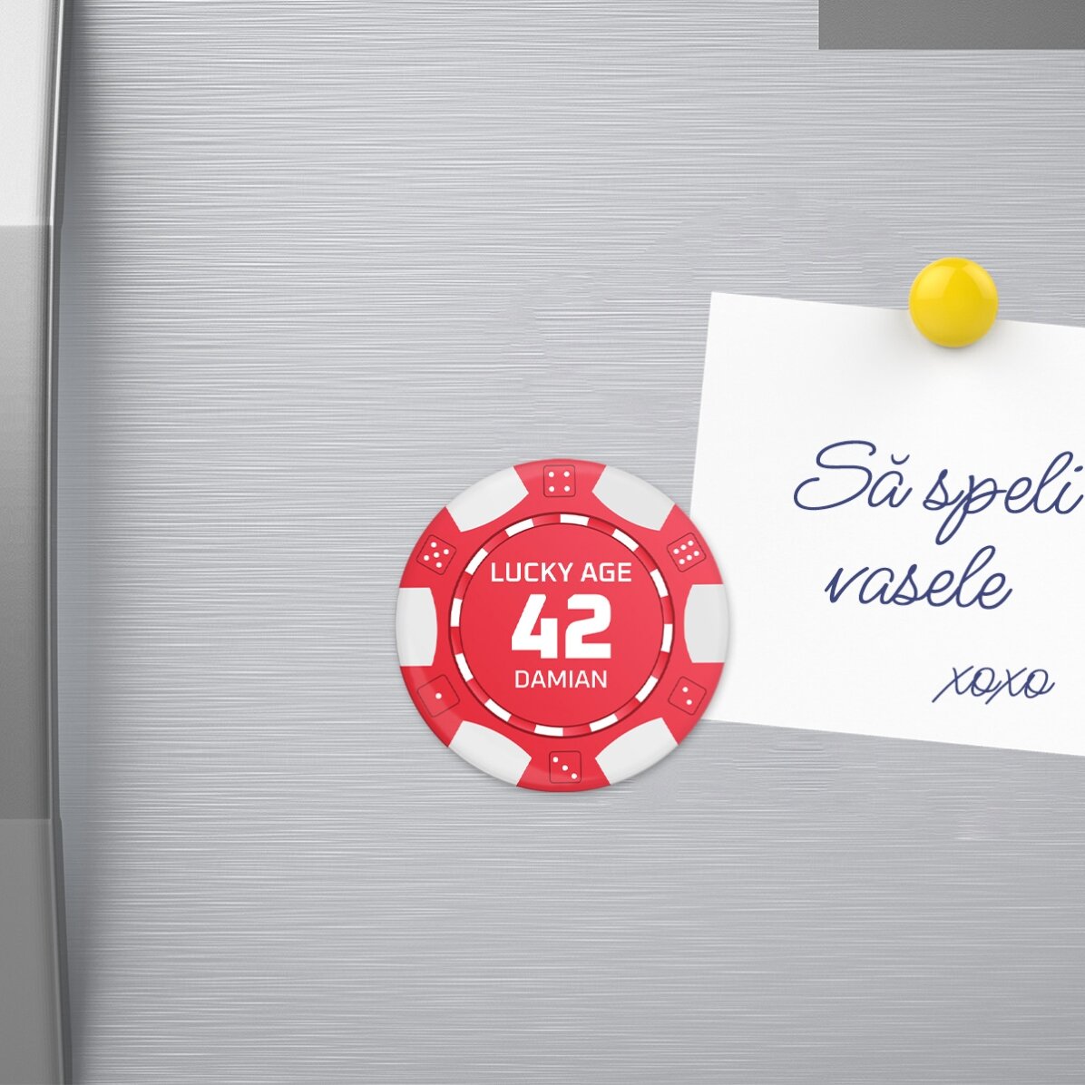 Μαγνητικό ανοιχτήρι μπουκαλιών με εξατομικευμένο μήνυμα - Μάρκα πόκερ