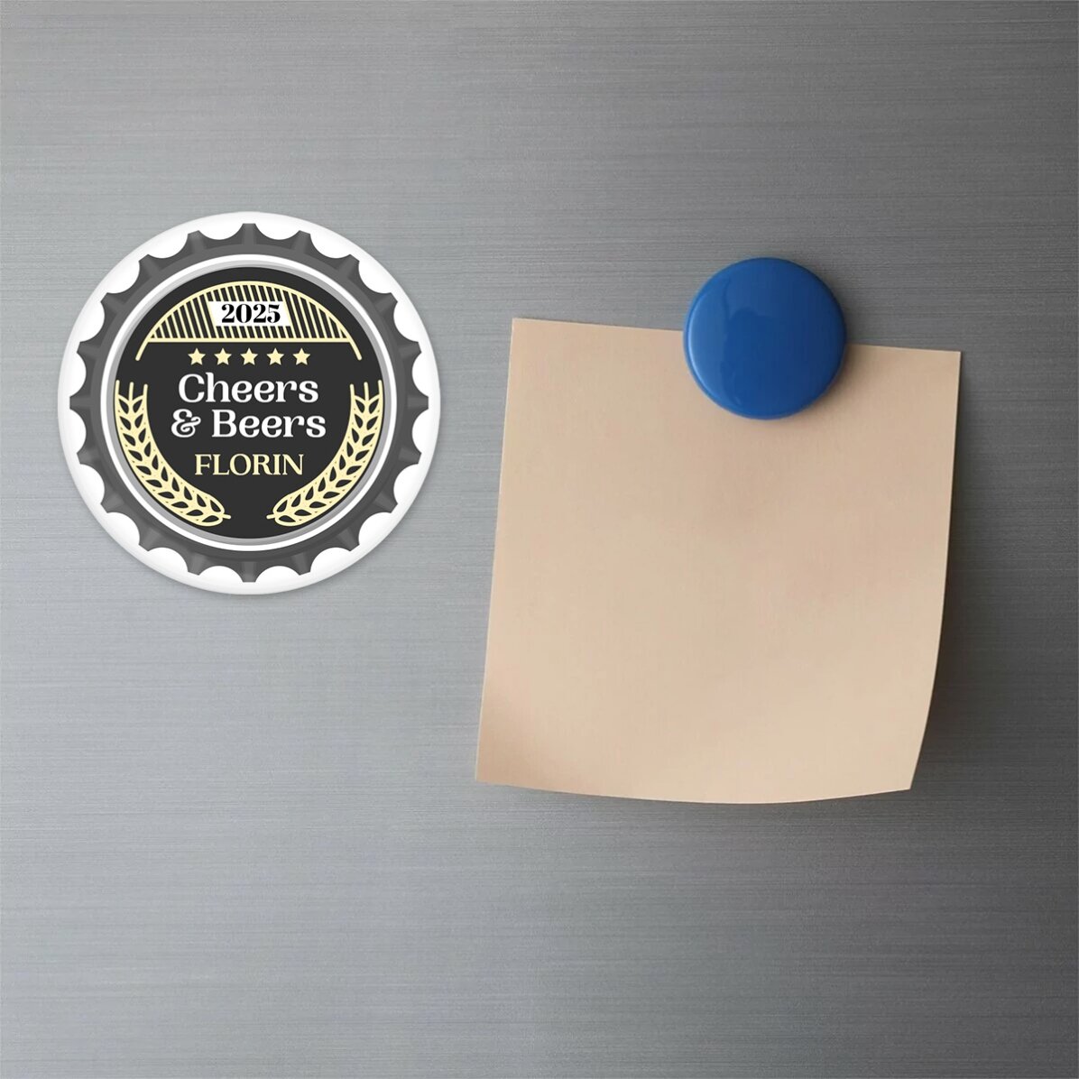 Μαγνητικό ανοιχτήρι μπουκαλιών με εξατομικευμένη επιγραφή - Cheers