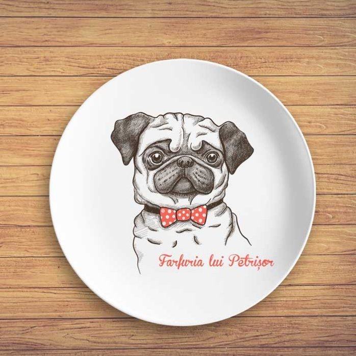 Προσωποποιημένο πιάτο με κείμενο - Pug life