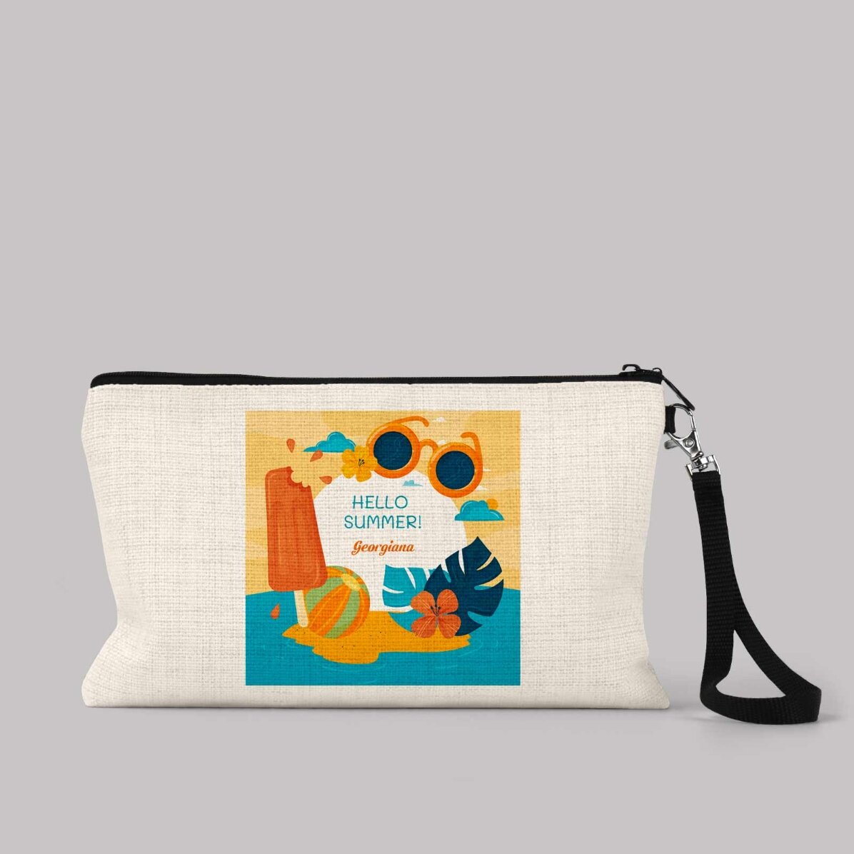 Personalised accessory bag with text - Hello Summer!