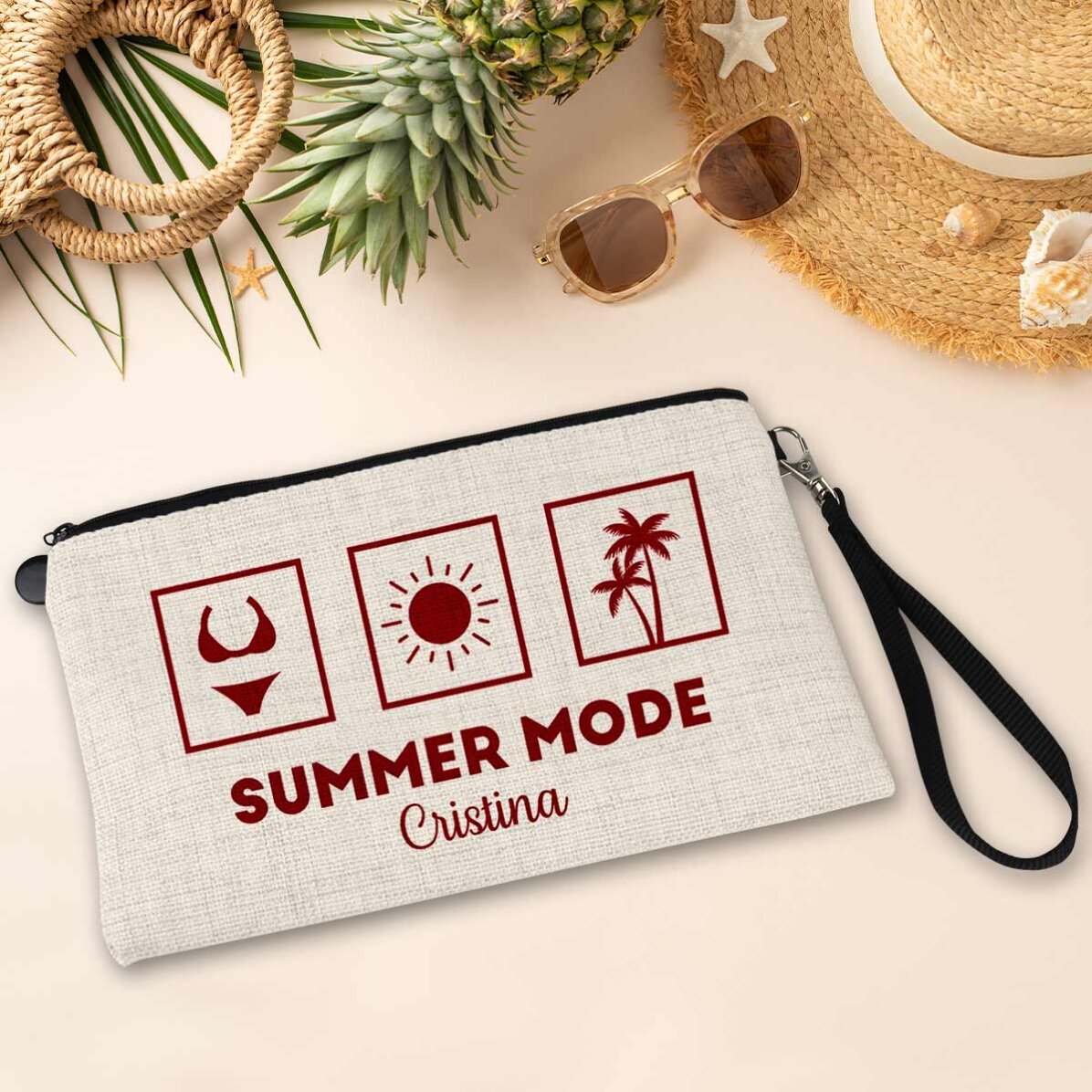 Personalised accessory bag with text - Summer Mode