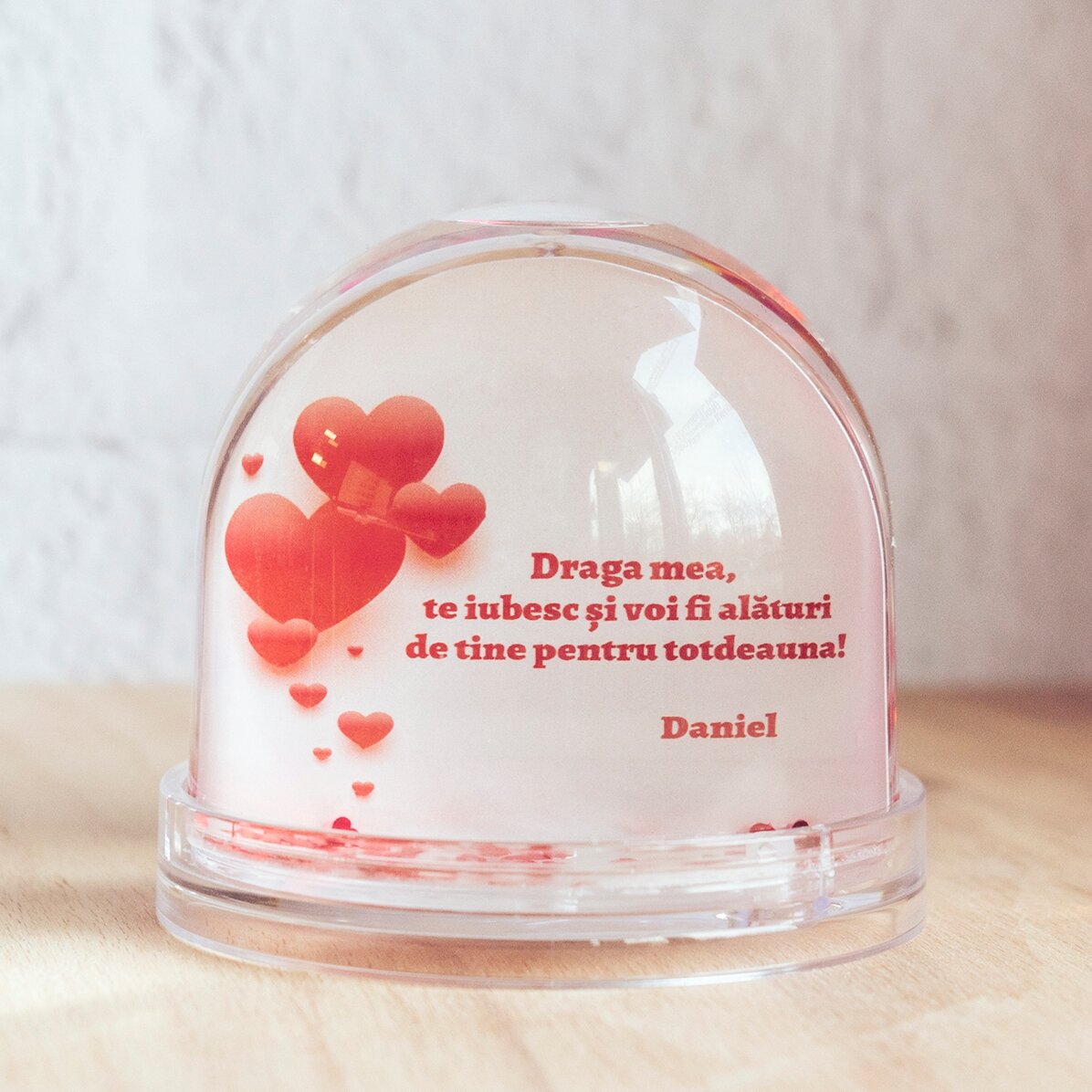 Personalised desk globe with photo and text - Declaration of love