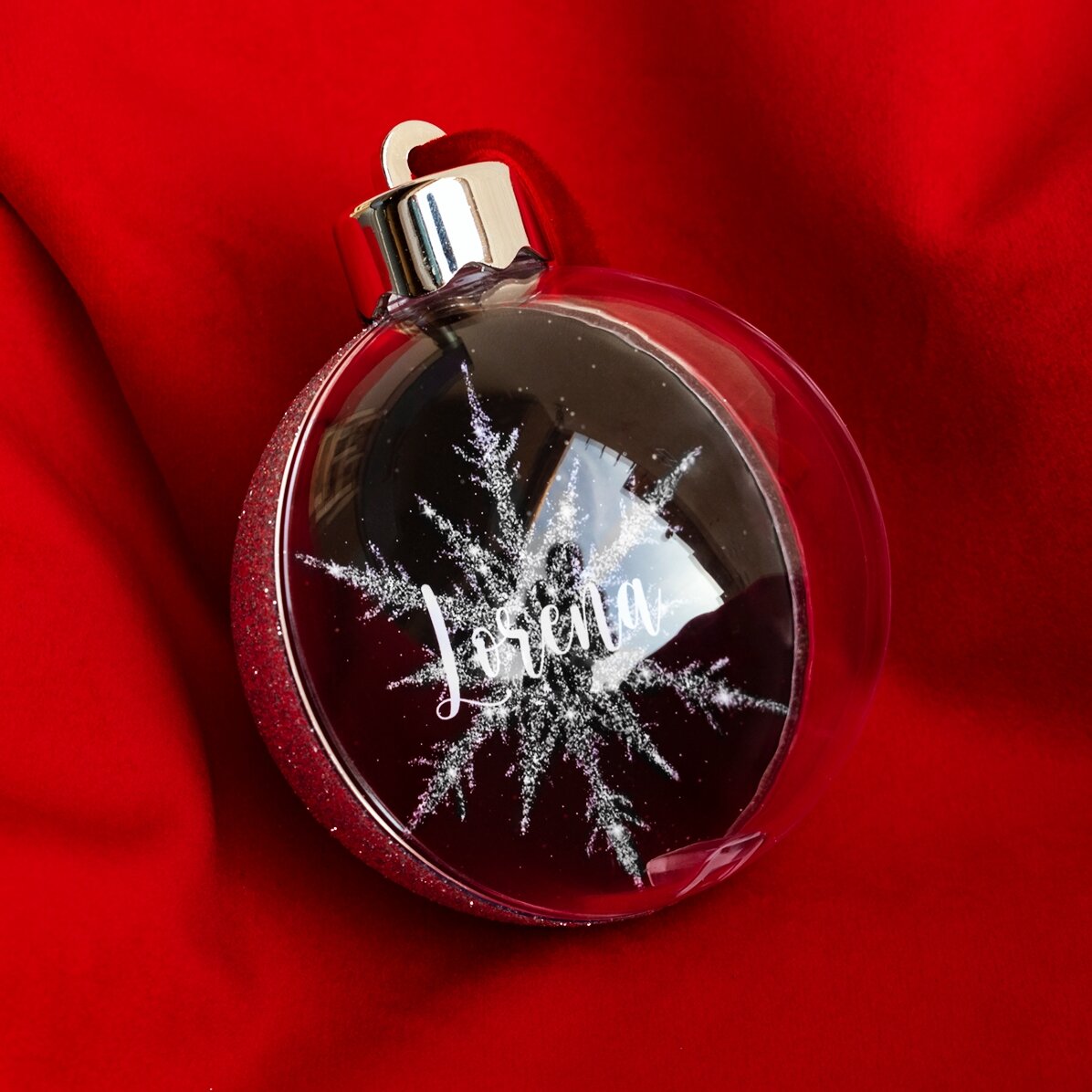 Προσωποποιημένη σφαίρα με το όνομά σου - Silver Snowflake