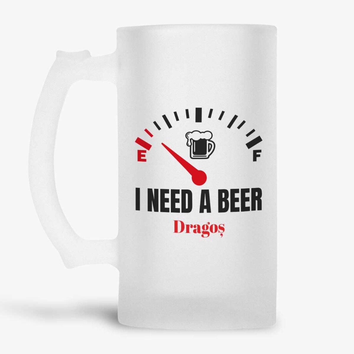 Προσωποποιημένη κούπα μπύρας με μήνυμα - I need a Beer