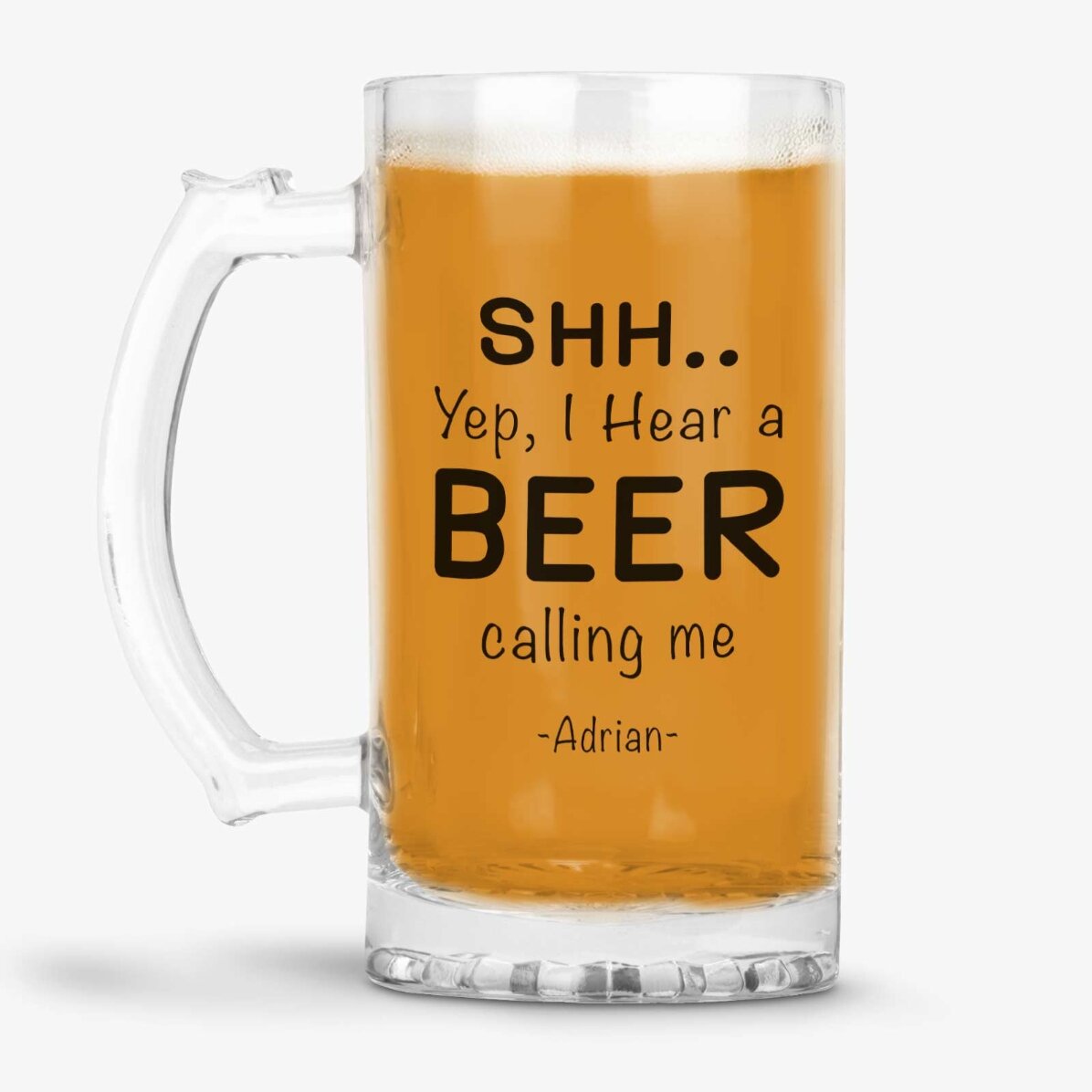 Προσωποποιημένη κούπα μπύρας με μήνυμα - SHH..I hear a BEER