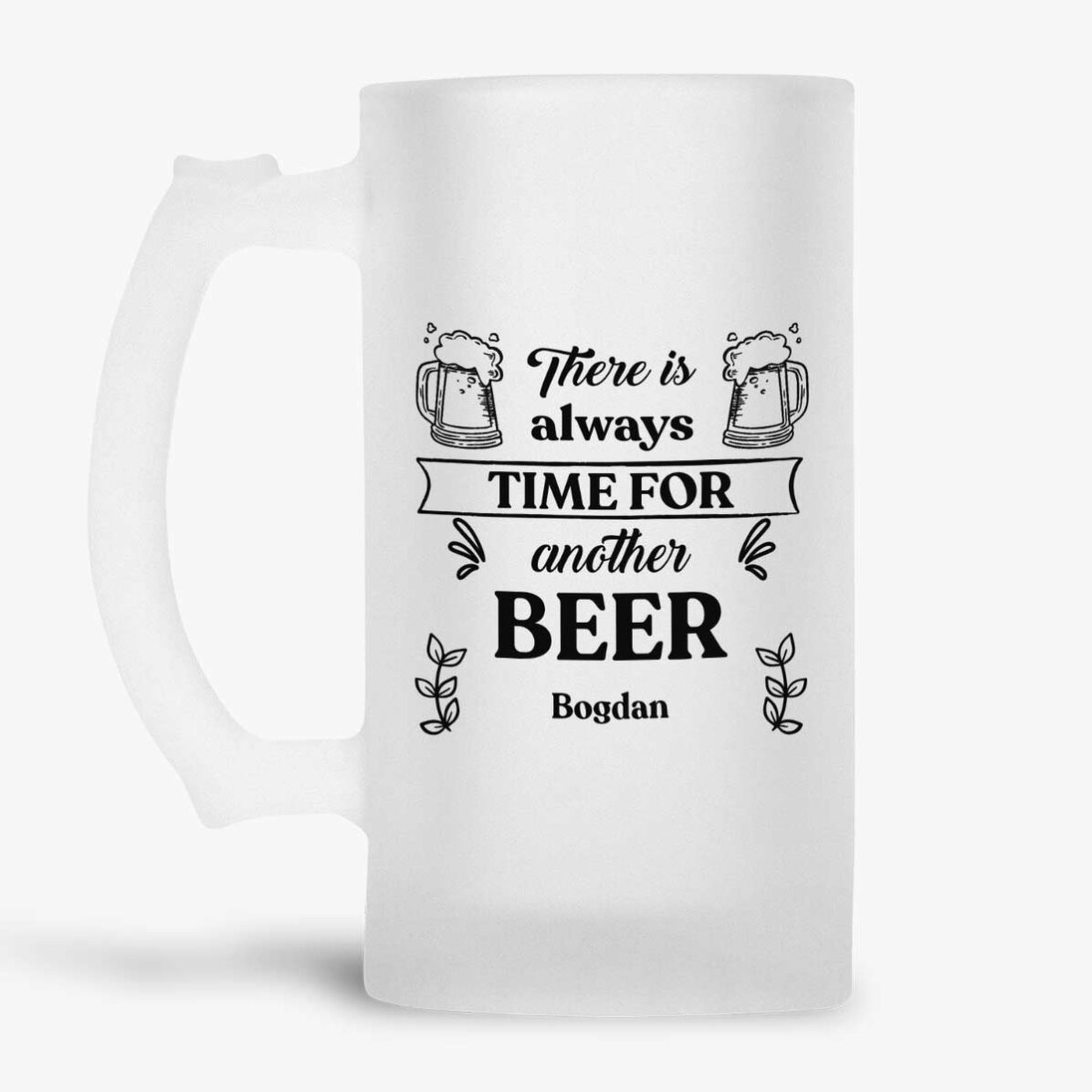 Προσωποποιημένη κούπα μπύρας με μήνυμα - Time for Beer