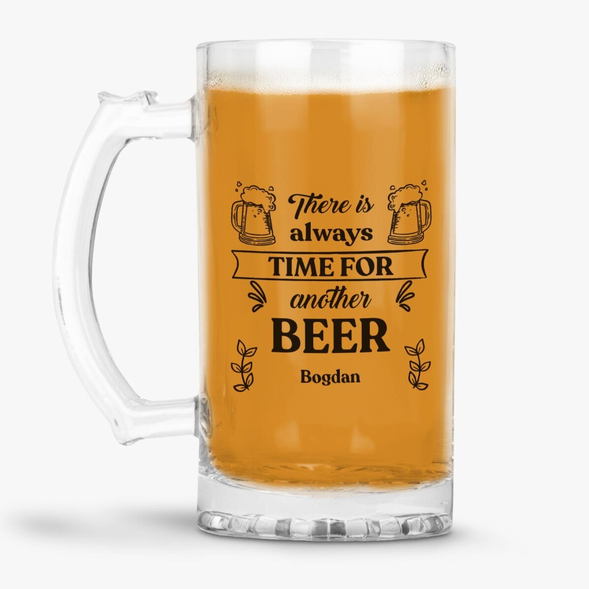 Προσωποποιημένη κούπα μπύρας με μήνυμα - Time for Beer