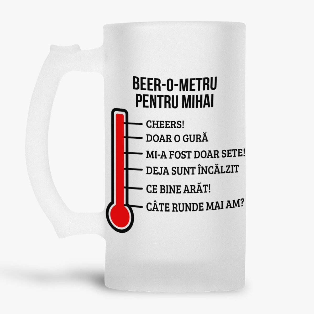 Προσωποποιημένη κούπα μπύρας με κείμενο - Beer-o-meter