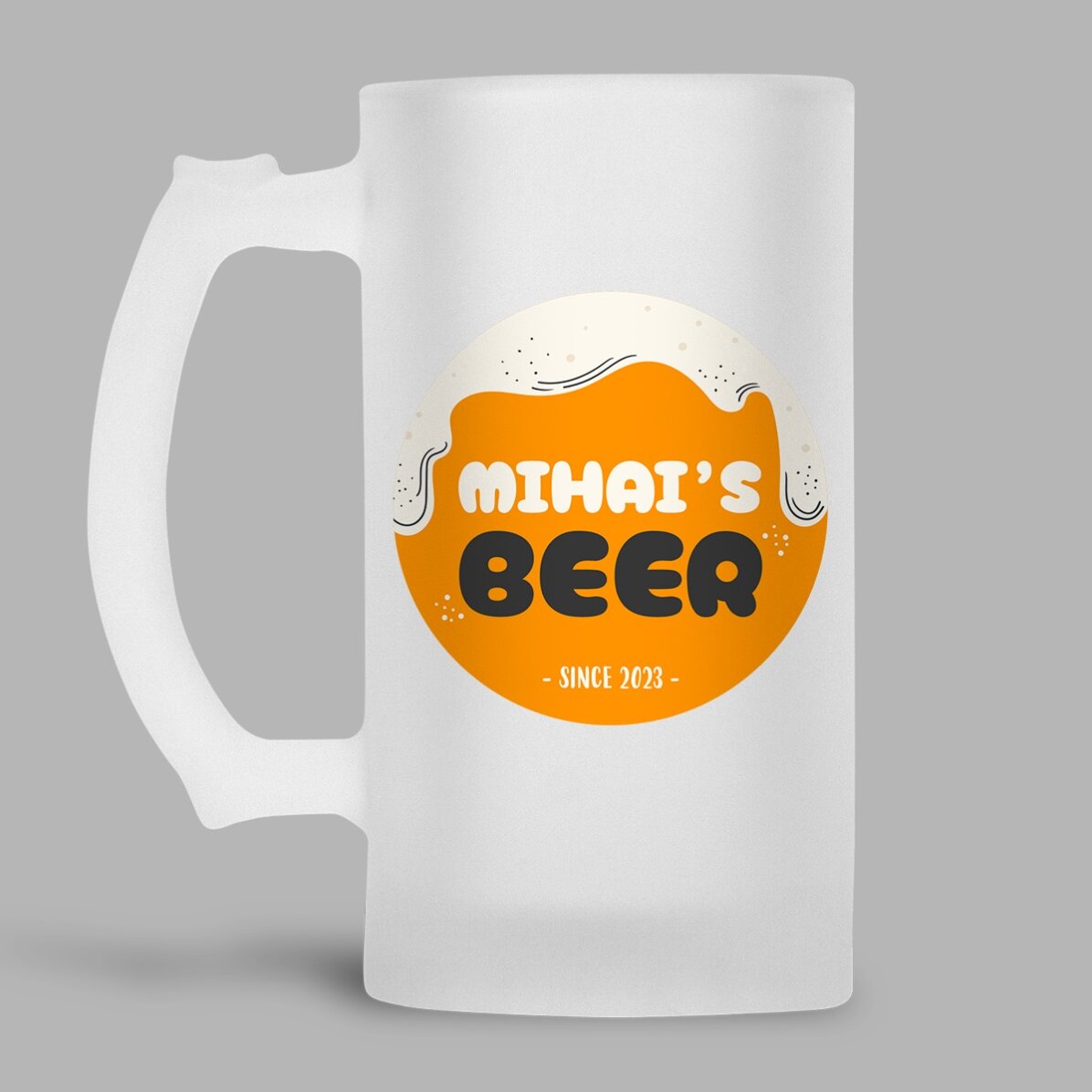 Προσωποποιημένη κούπα μπύρας με κείμενο - BEER