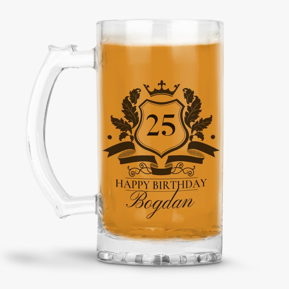 Personalised beer mug with text - Royalty