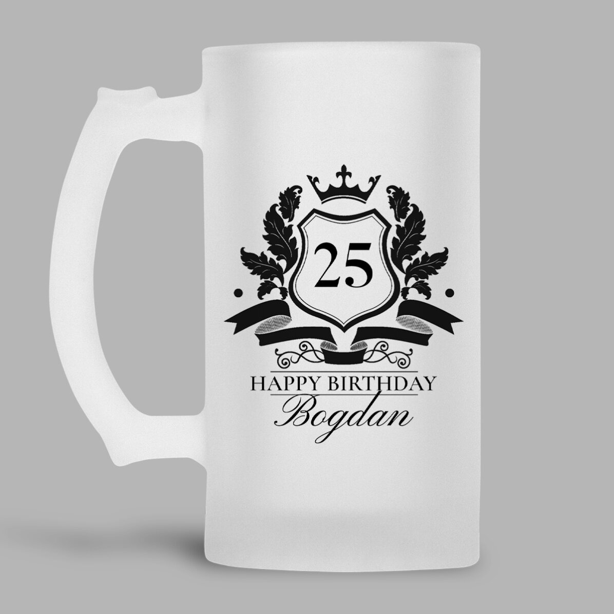 Personalised beer mug with text - Royalty