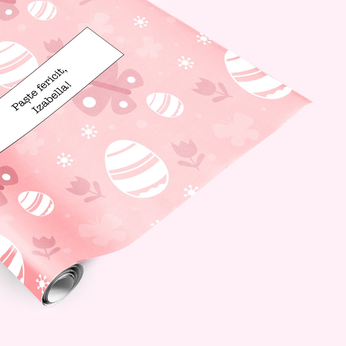 Personalised gift wrapping paper with text - Easter design