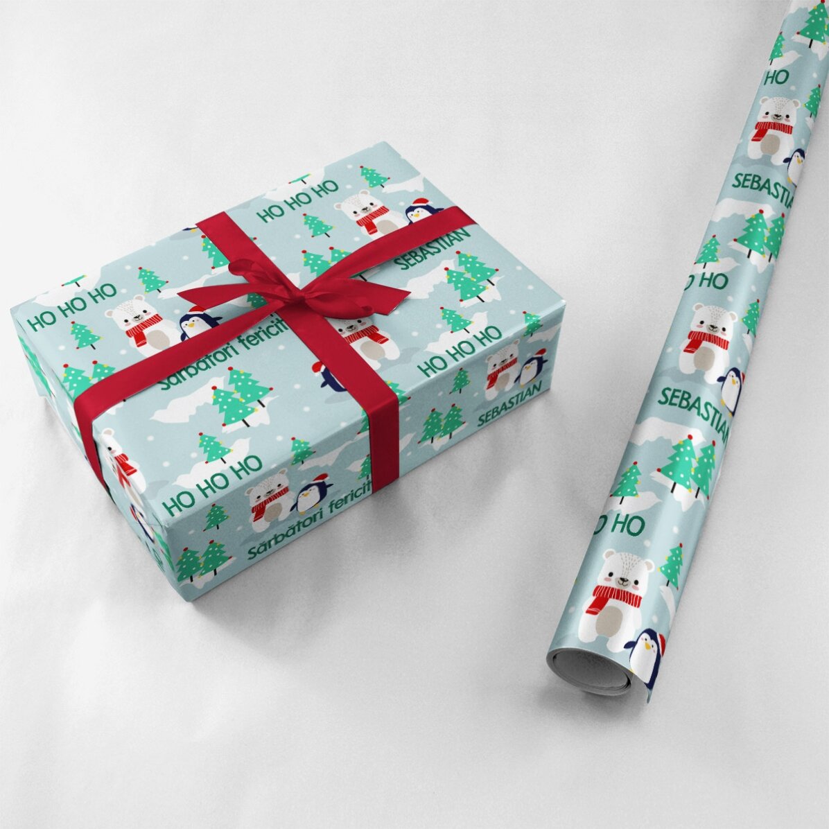 Προσαρμοσμένο χαρτί συσκευασίας δώρων με κείμενο για παιδιά - Χριστούγεννα