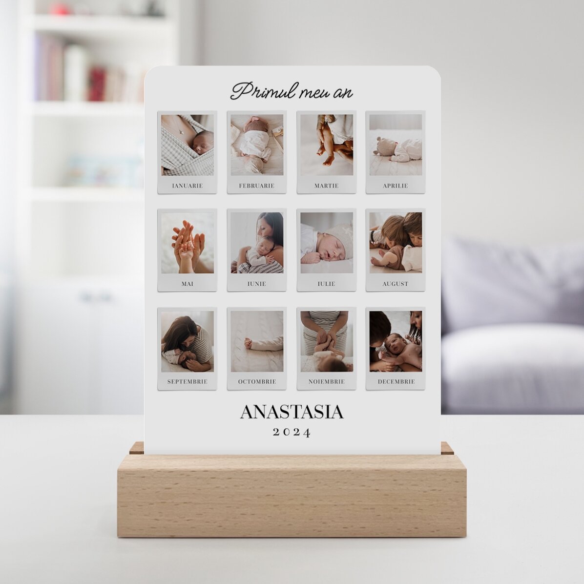 Personalised LED night light with 12 photos - My First Year