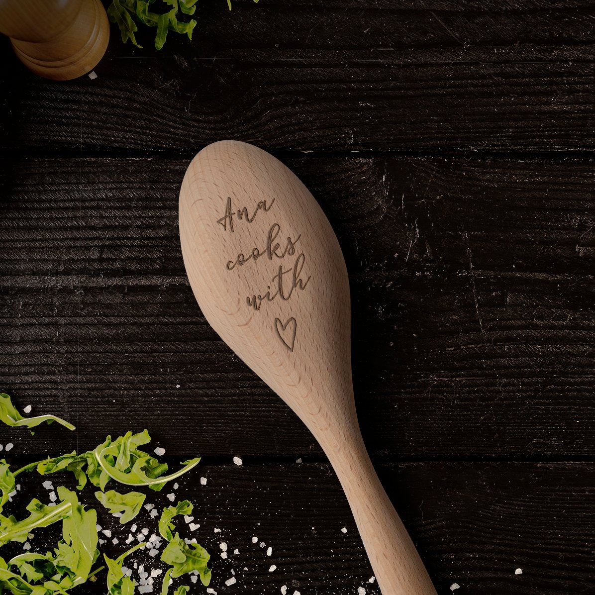 Personalised wooden spoon - Cook with love